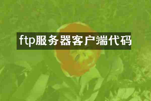 ftp服务器客户端代码