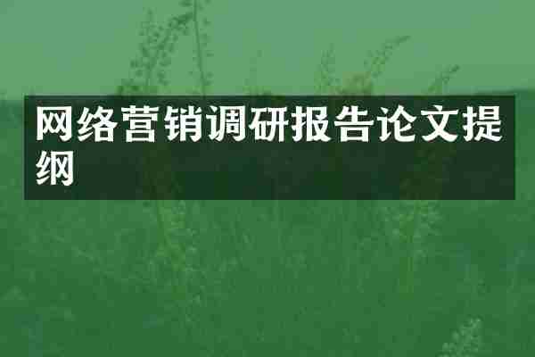 网络营销调研报告论文提纲