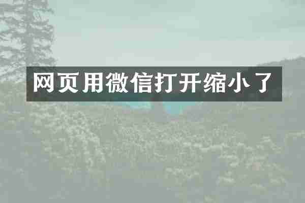 网页用微信打开缩小了