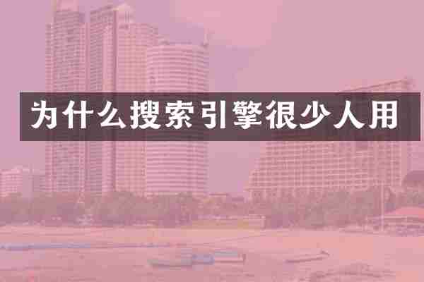 为什么搜索引擎很少人用