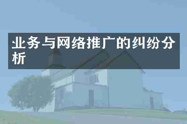 业务与网络推广的纠纷分析