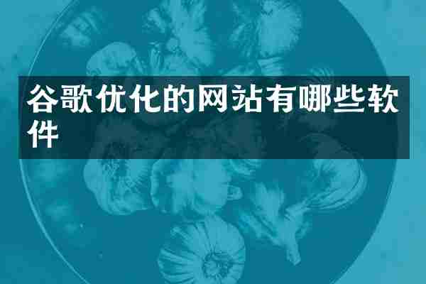 谷歌优化的网站有哪些软件
