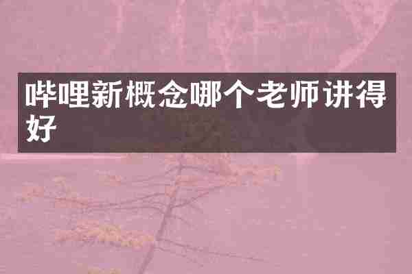 哔哩新概念哪个老师讲得好