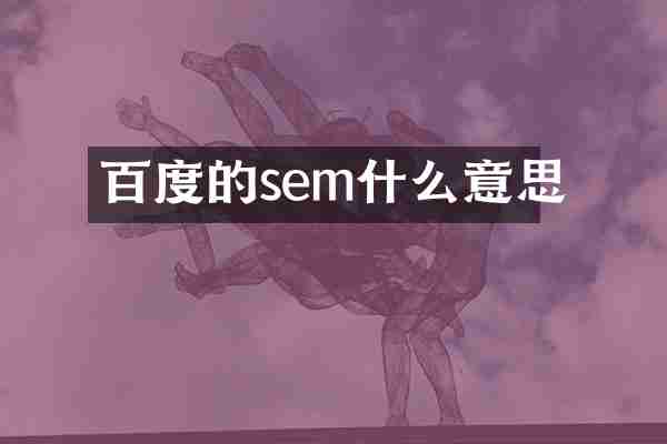 百度的sem什么意思