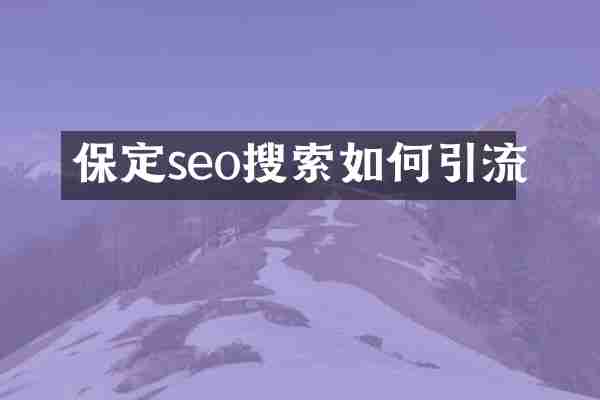 保定seo搜索如何引流