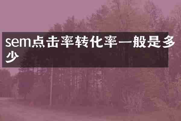 sem点击率转化率一般是多少
