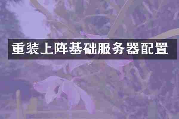 重装上阵基础服务器配置