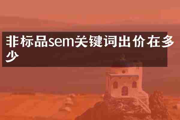 非标品sem关键词出价在多少