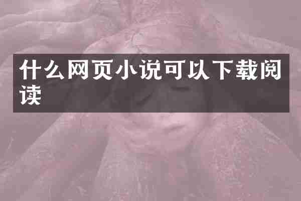 什么网页小说可以下载阅读