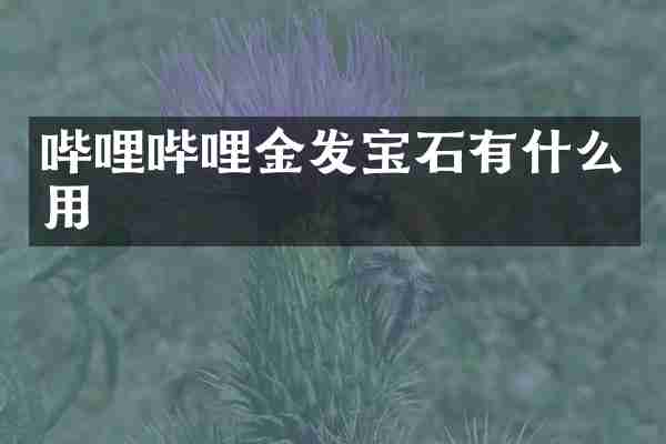 哔哩哔哩金发宝石有什么用