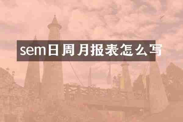 sem日周月报表怎么写