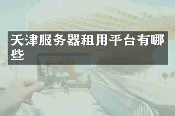 天津服务器租用平台有哪些
