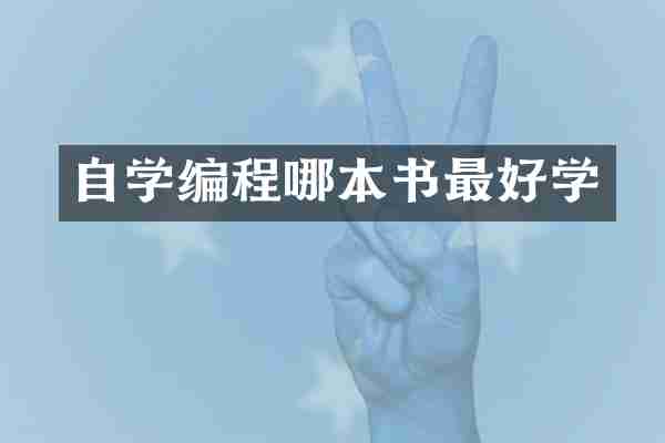 自学编程哪本书最好学
