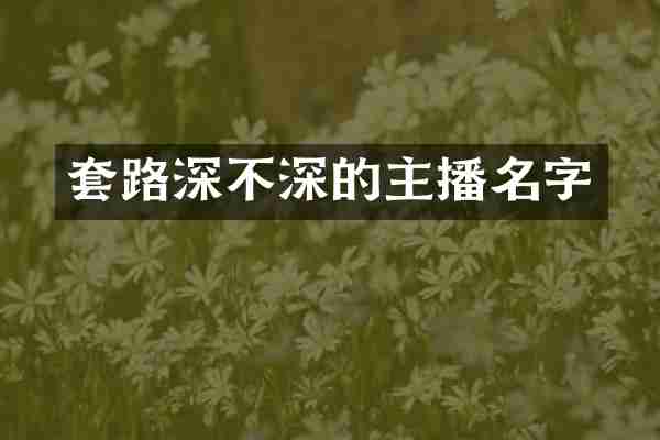 套路深不深的主播名字