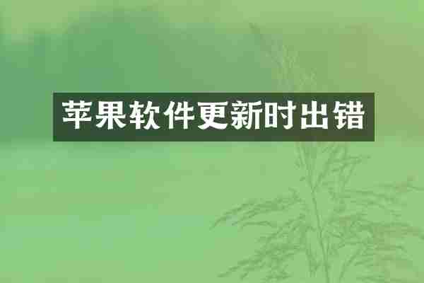 苹果软件更新时出错