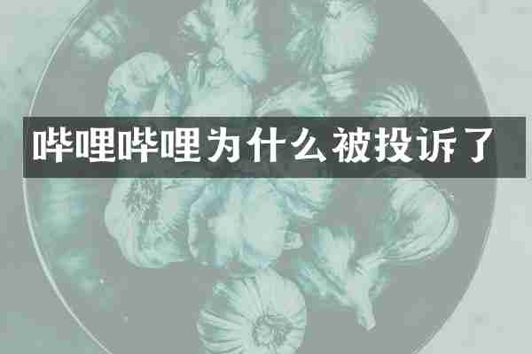 哔哩哔哩为什么被投诉了