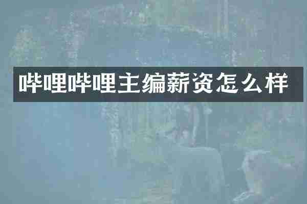 哔哩哔哩主编薪资怎么样