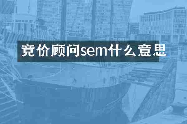 竞价顾问sem什么意思