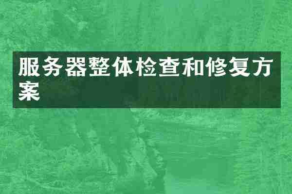 服务器整体检查和修复方案