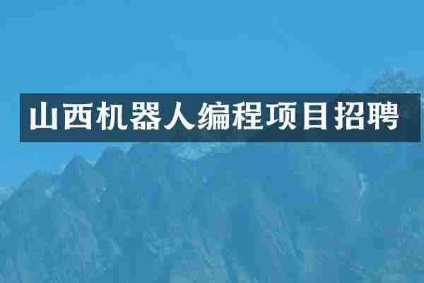 山西机器人编程项目招聘