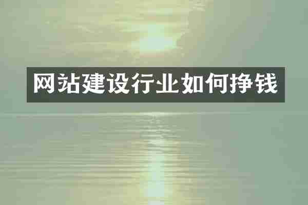 网站建设行业如何挣钱