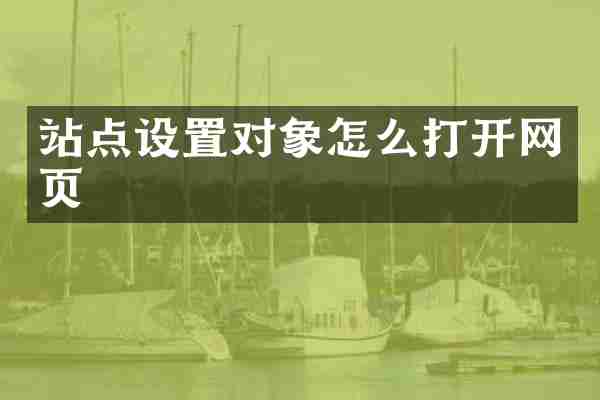 站点设置对象怎么打开网页