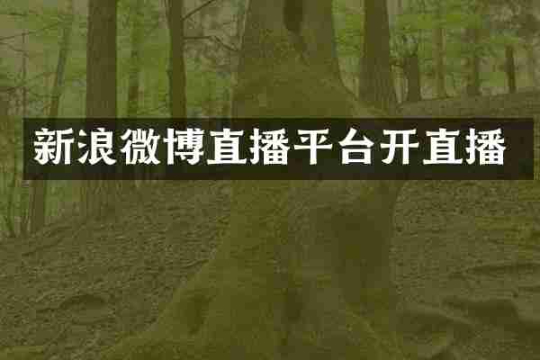 新浪微博直播平台开直播