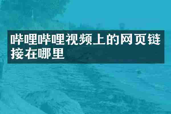 哔哩哔哩视频上的网页链接在哪里