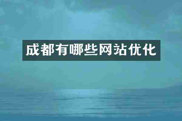 成都有哪些网站优化