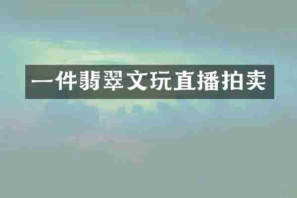 一件翡翠文玩直播拍卖