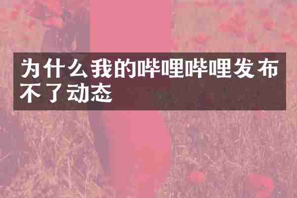 为什么我的哔哩哔哩发布不了动态