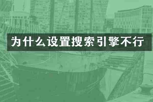 为什么设置搜索引擎不行