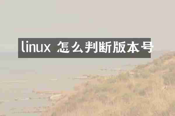 linux 怎么判断版本号