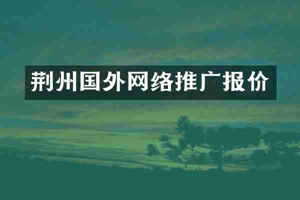 荆州国外网络推广报价