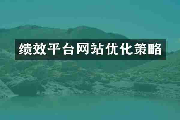 绩效平台网站优化策略