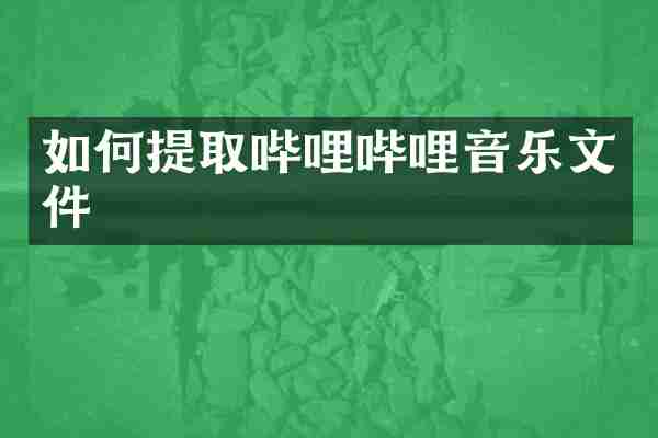 如何提取哔哩哔哩音乐文件