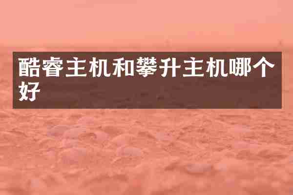 酷睿主机和攀升主机哪个好