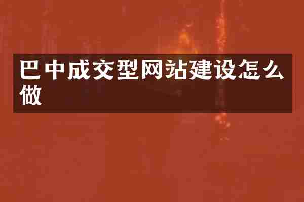 巴中成交型网站建设怎么做