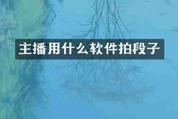 主播用什么软件拍段子