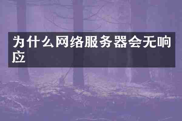 为什么网络服务器会无响应