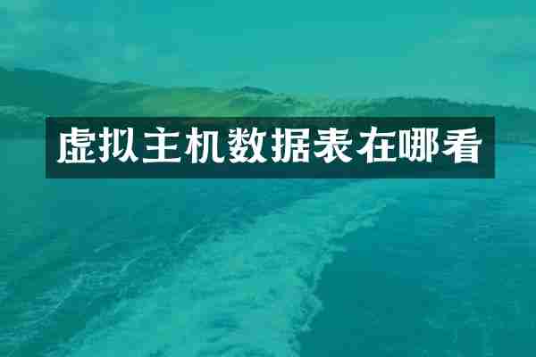 虚拟主机数据表在哪看