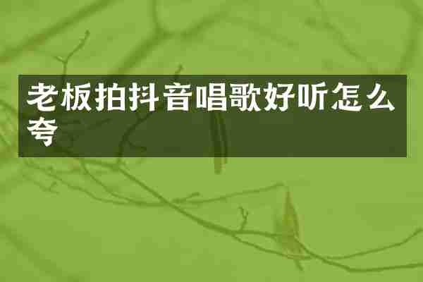 老板拍抖音唱歌好听怎么夸