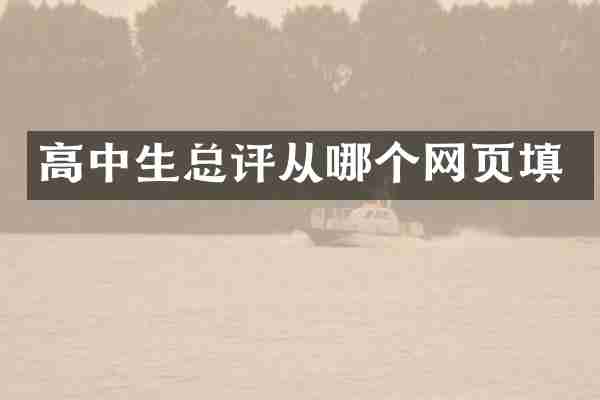 高中生总评从哪个网页填