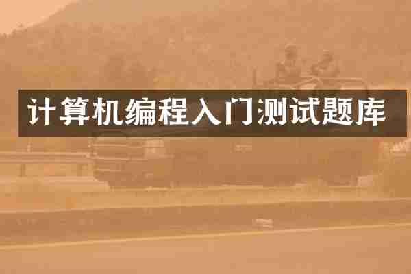 计算机编程入门测试题库
