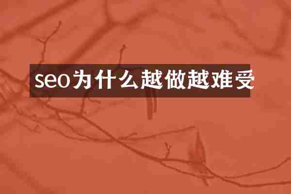 seo为什么越做越难受