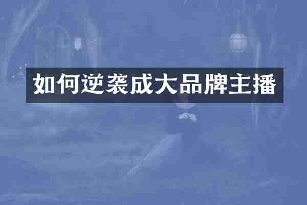 如何逆袭成大品牌主播