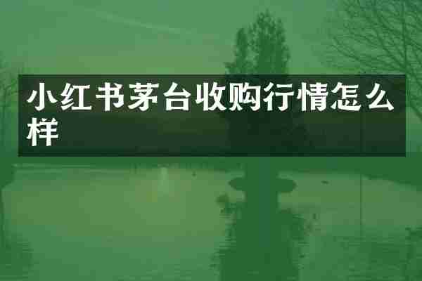 小红书茅台收购行情怎么样