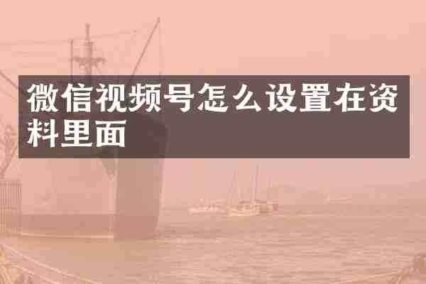 微信视频号怎么设置在资料里面