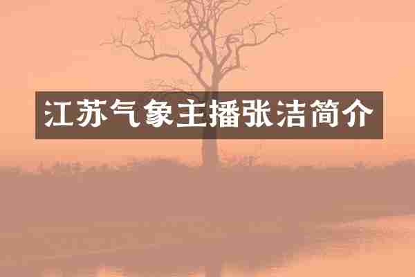 江苏气象主播张洁简介