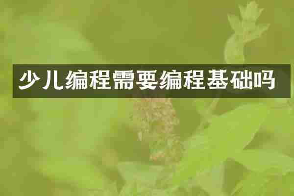 少儿编程需要编程基础吗